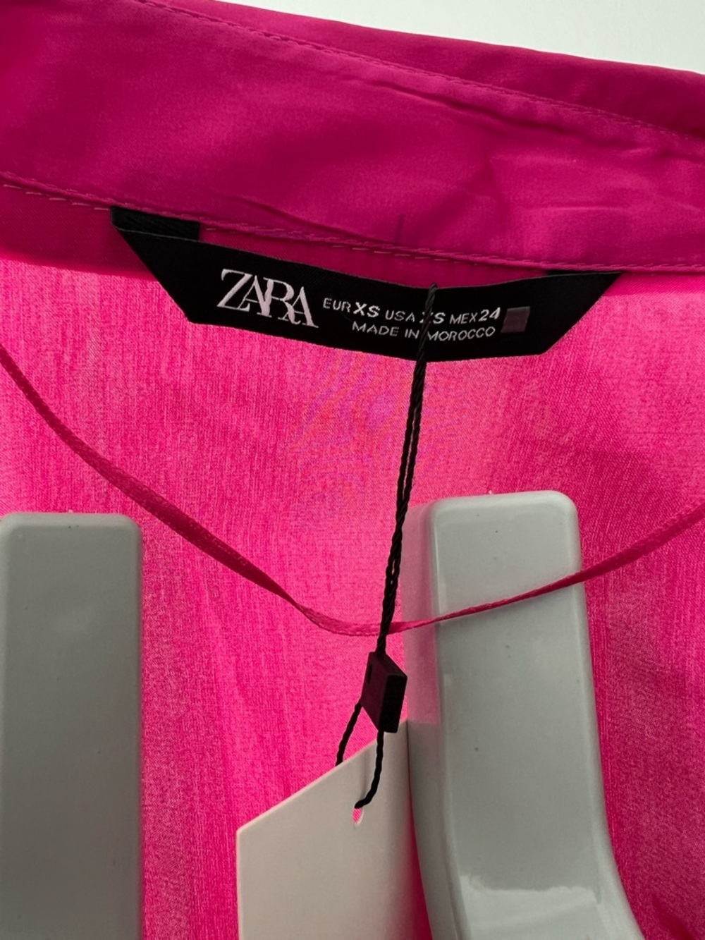 Zara Button-Front Long Sleeve Women’s XS Shirt - Fuchsia - Picture 4 of 4